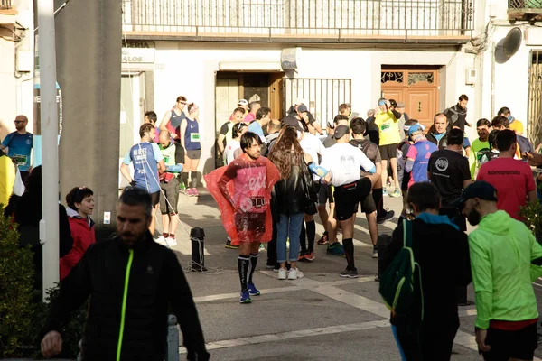 März 2019 Madrid Spanien Läufer Des Marathons Vias Verdes Unterwegs — Stockfoto