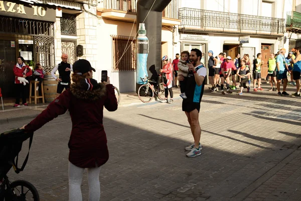 Marzo 2019 Madrid España Corredores Maratón Vias Verdes Camino Través — Foto de Stock