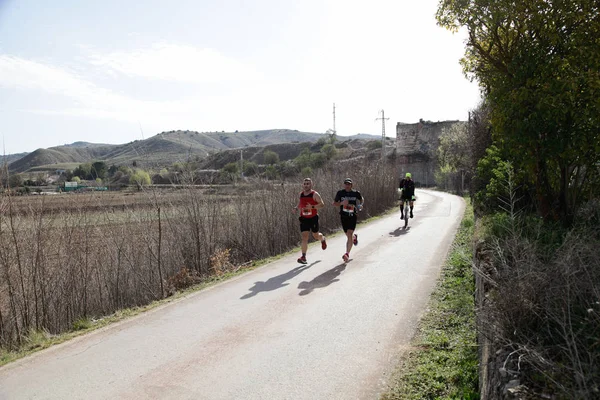 Maart 2019 Madrid Spanje Lopers Marathon Vias Verdes Zijn Weg — Stockfoto