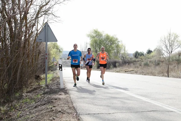 Marzo 2019 Madrid España Corredores Maratón Vias Verdes Camino Través — Foto de Stock