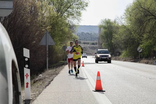 March 2019 Madrid Spain Runners Marathon Vias Verdes Its Way — Stock Photo, Image