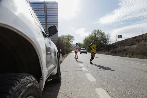 March 2019 Madrid Spain Runners Marathon Vias Verdes Its Way — Stock Photo, Image