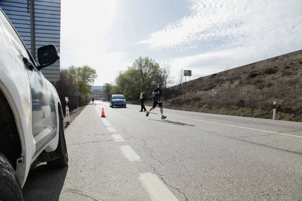 March 2019 Madrid Spain Runners Marathon Vias Verdes Its Way — Stock Photo, Image