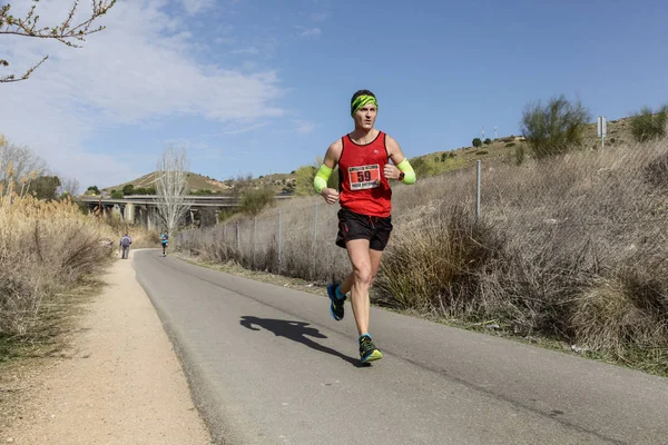 March 2019 Madrid Spain Runners Marathon Vias Verdes Its Way — Stock Photo, Image