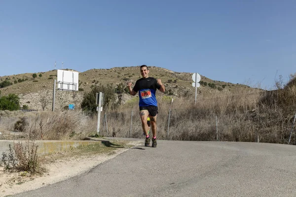 Března 2019 Madrid Španělsko Běžci Maratonu Vias Verdes Své Cestě — Stock fotografie