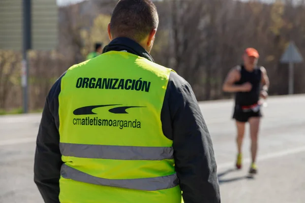 March 2019 Madrid Spain Runner Marathon Vias Verdes Its Way — Stock Photo, Image