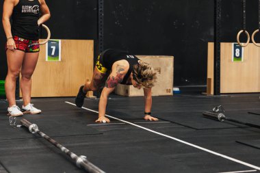 14 Nisan 2019 Arganda del Rey, Madrid, İspanya. 4. Interbox Crossfit Ligi Arganda del Rey, Madrid