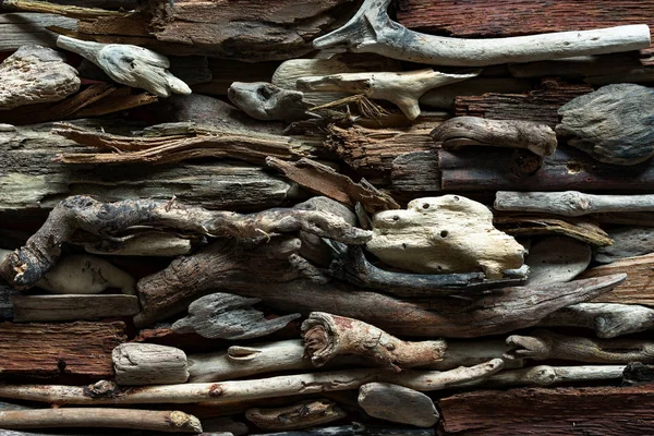 Στερεά Driftwood Θαλάσσιο Φόντο — Φωτογραφία Αρχείου