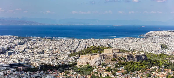 Atenas Grecia Acrópolis Atenas Vista Aérea Ciudad Desde Colina Lycabettus — Foto de Stock