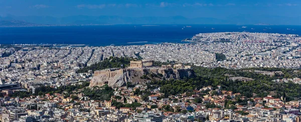 Atenas Grecia Acrópolis Atenas Vista Aérea Ciudad Desde Colina Lycabettus — Foto de Stock