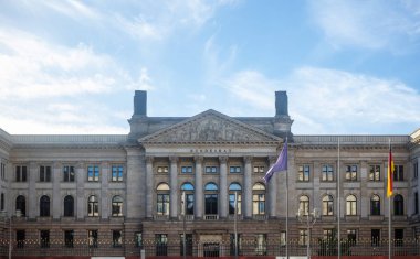Berlin, Bundesrat building under  german cloudy sky background. Prussian House of Lords in panoramic view.