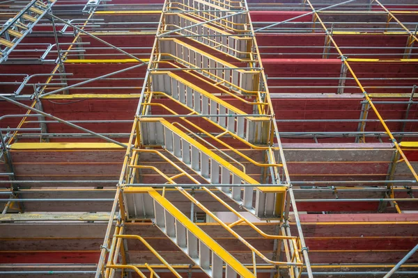 Renovation Works Safety Workplace Scaffolding Protects Workers Accidents View — ストック写真
