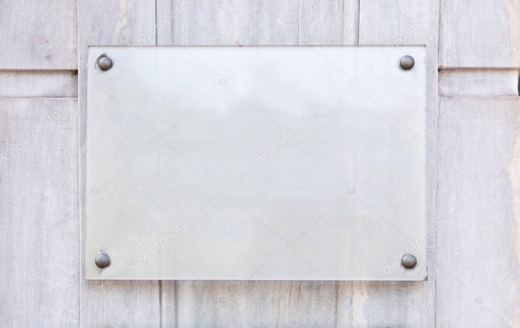 Blank transparent sign plate mockup