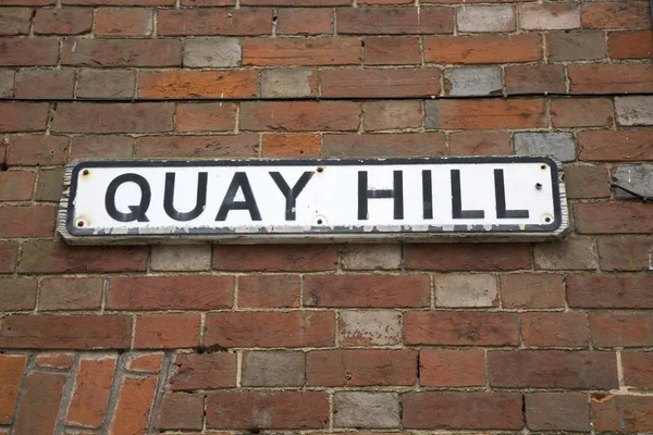 Quay Hill Street Işareti Lymington Yeni Orman Hampshire Ngiltere Ngiltere — Stok fotoğraf