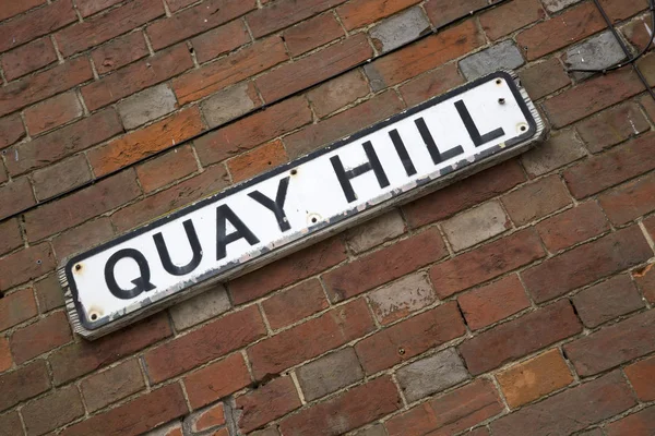 Quay Hill Street Znamení Lymington — Stock fotografie