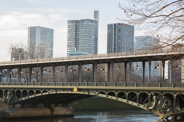 Seine Brug Bir Hakeim Parijs Frankrijk — Stockfoto