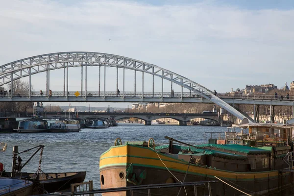 Ponte Debilly Com Barco Paris França — Fotografia de Stock