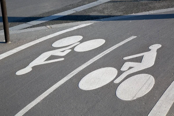 Symbol För Cykelväg Paris Frankrike — Stockfoto