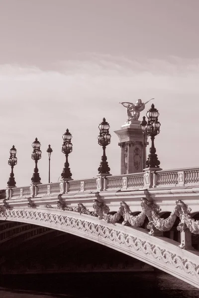 Pont Alexandre Iii Bridge Paris France Black White Sepia Tone Royalty Free Stock Photos