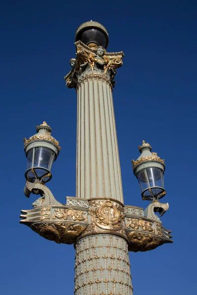 Lamppost Place Concorde Square Paris Frankrike — Stockfoto