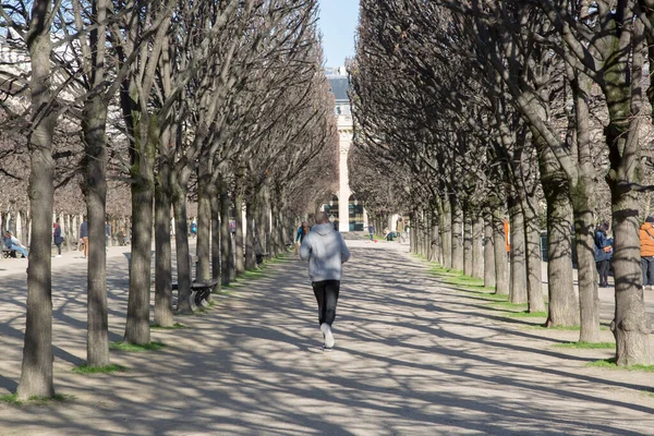 Coureur Dans Parc Palais Royal Paris France — Photo