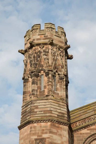 Wieża Kościoła Katedralnego Hereford Anglia Wielka Brytania — Zdjęcie stockowe