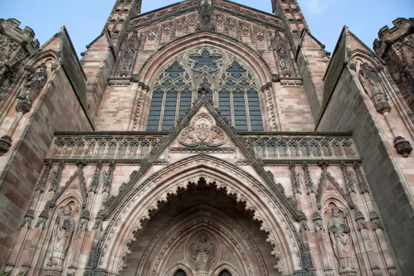 Catedral Iglesia Fachada Hereford Inglaterra Reino Unido — Foto de Stock