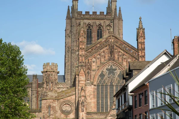 Cathédrale Façade Église Hereford Angleterre Royaume Uni — Photo