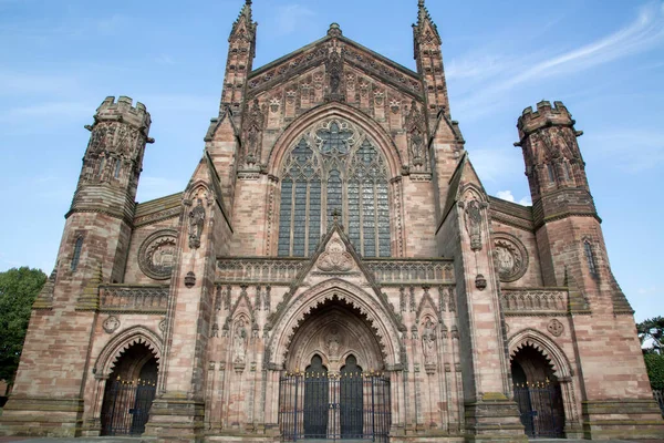 Cathedral Church Facade Hereford England — Stock Photo, Image
