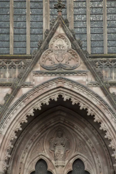 Cathedral Facade Hereford Inghilterra Regno Unito — Foto Stock