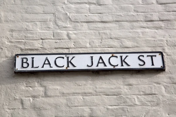 Wall Black Jack Caddesi Tabelası — Stok fotoğraf