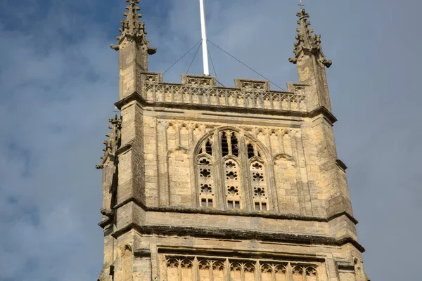 John Baptist Parish Church Tower Cirencester England — стокове фото