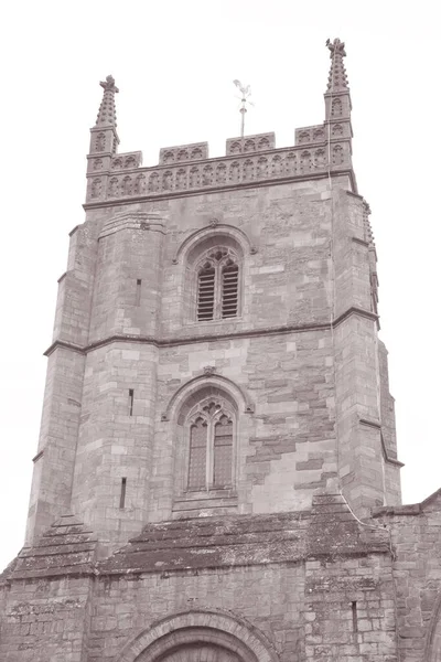 Torre Igreja Priorado Leominster Herefordshire Black White Sepia Tone — Fotografia de Stock