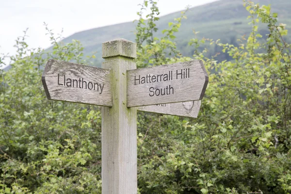 Llanthony Walking Direction Sign Wales Storbritannien — Stockfoto