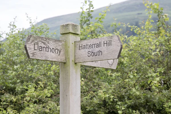 Llanthony Walking Direction Sign Walia Wielka Brytania — Zdjęcie stockowe