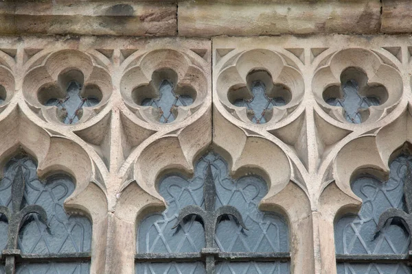 Window Marys Priory Church Abergavenny Wales — стоковое фото