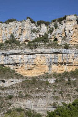 Orbaneja del Castillo 'daki kayalıklar; Burgos; İspanya