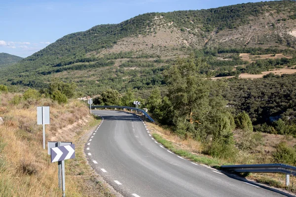 Bend Open Road Pesquera Ebro Burgos Spain — Stock Photo, Image