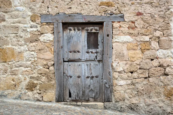 Porta Legno Nel Villaggio Frias Burgos Spagna — Foto Stock