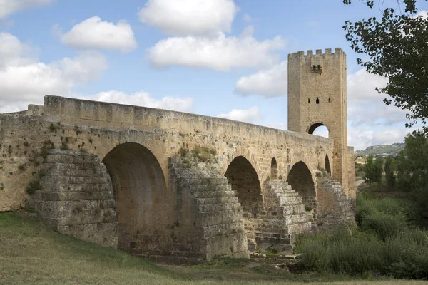Ponte Frias Con Fiume Ebro Burgos Spagna — Foto Stock