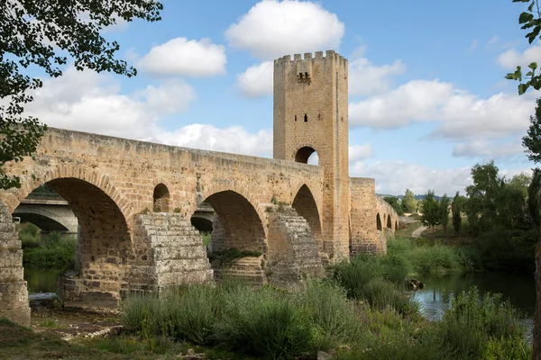 Ponte Frias Con Fiume Ebro Burgos Spagna — Foto Stock