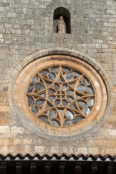 Rose Window Cosme Damian Church Covarrubias Burgos Espanha — Fotografia de Stock