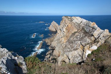 Cabo Penas Burnu 'ndaki Cliff; Asturias; İspanya