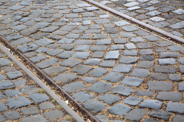 Frankfurt, Almanya 'daki Cobblestone Pisti