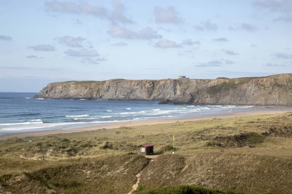 Fußweg Und Hütte Strand Von Xago Asturien Spanien — Stockfoto