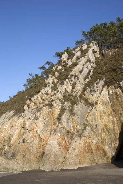 Cliff Face Barayo Beach Asturies Espagne — Photo