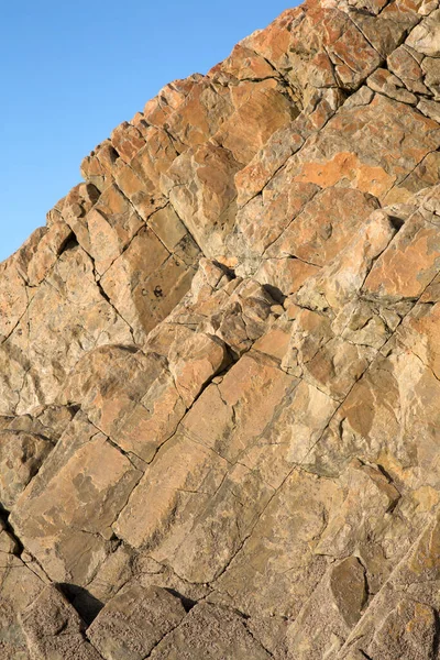 Closeup Rock Face Barayo Beach Astúrias Espanha — Fotografia de Stock