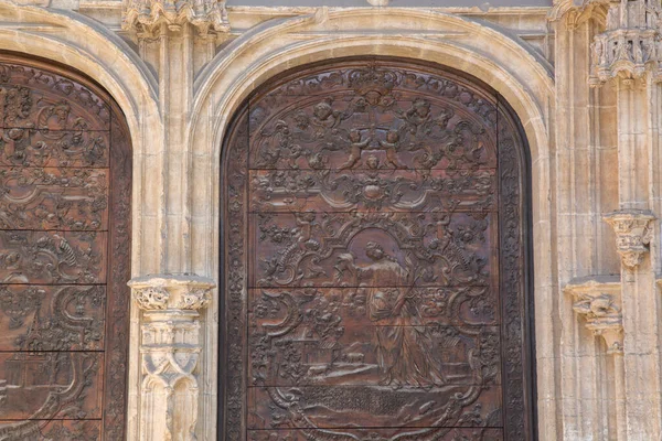 Detail Der Tür Der Kathedrale Oviedo Asturien Spanien — Stockfoto