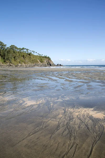 Klippor Och Refelction Vid Barayo Beach Asturien Spanien — Stockfoto