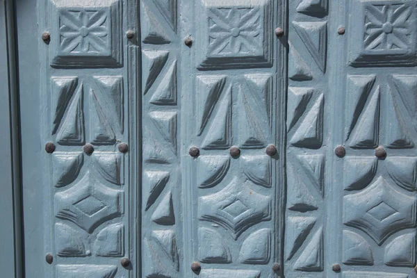 Detalhe Sobre Church Door Cudillero Astúrias Espanha — Fotografia de Stock